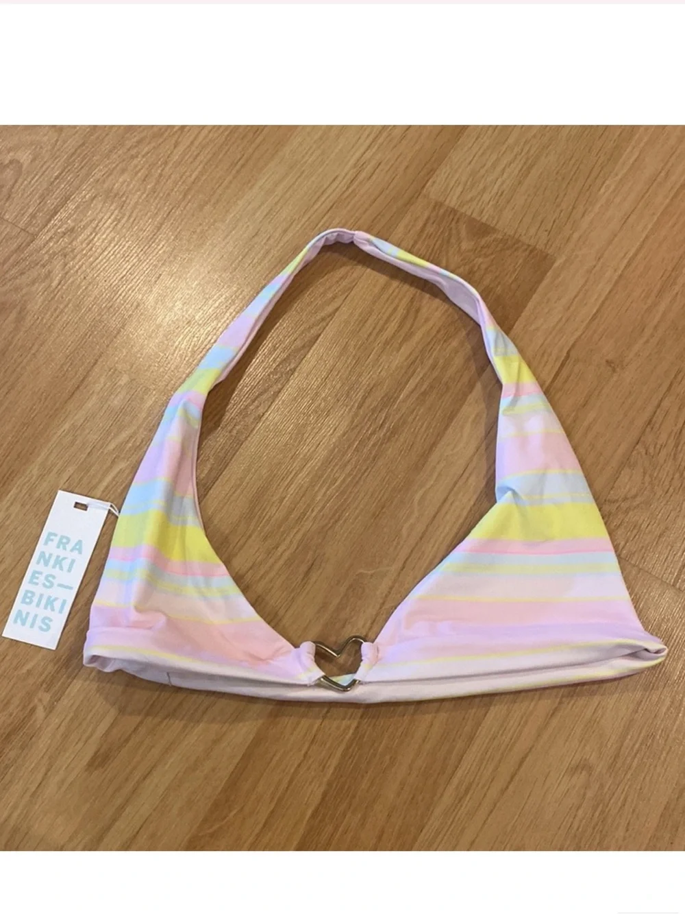 Frankie’s Bikinis NWT Summer Stripe Eden Halter Top- Small